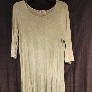 Green distressed tunic